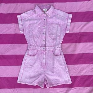NWT Pink Denim Romper